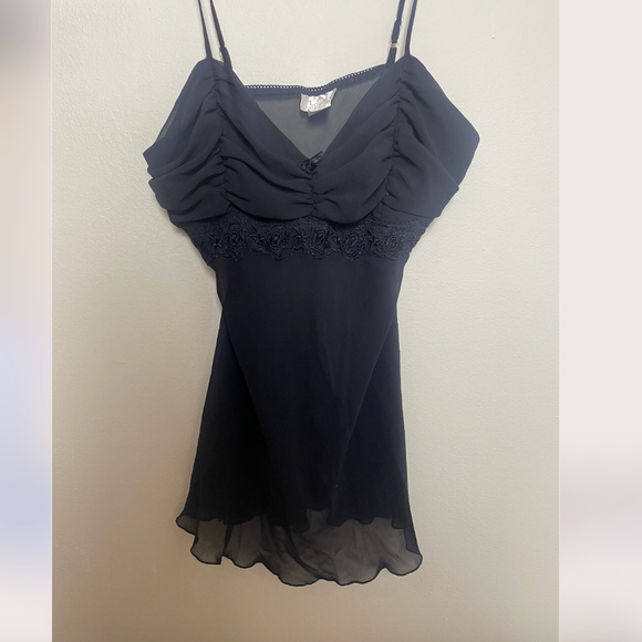 Sexy Sleep Lounge Slip Ruffled Boho Peasant Romantic Night Mini Dress Gown - Picture 1 of 11